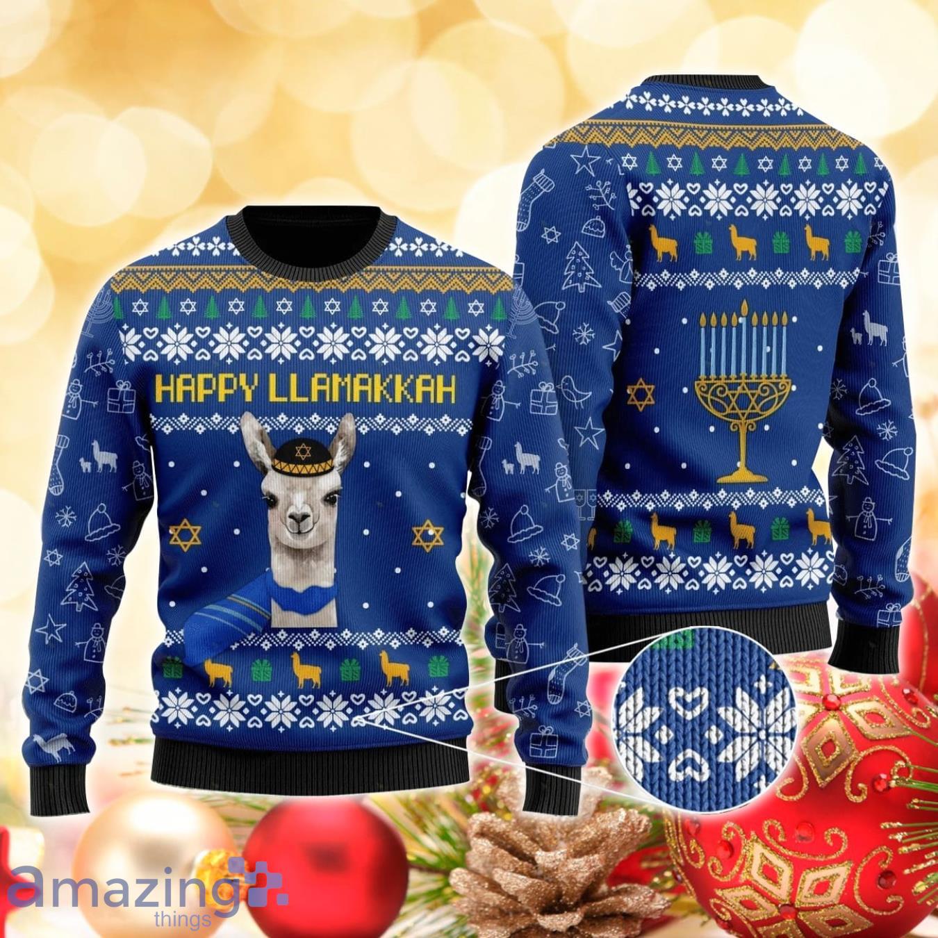 Happy Llamakkah 3D Sweater Ugly Christmas Sweater For Men Women Product Photo 1