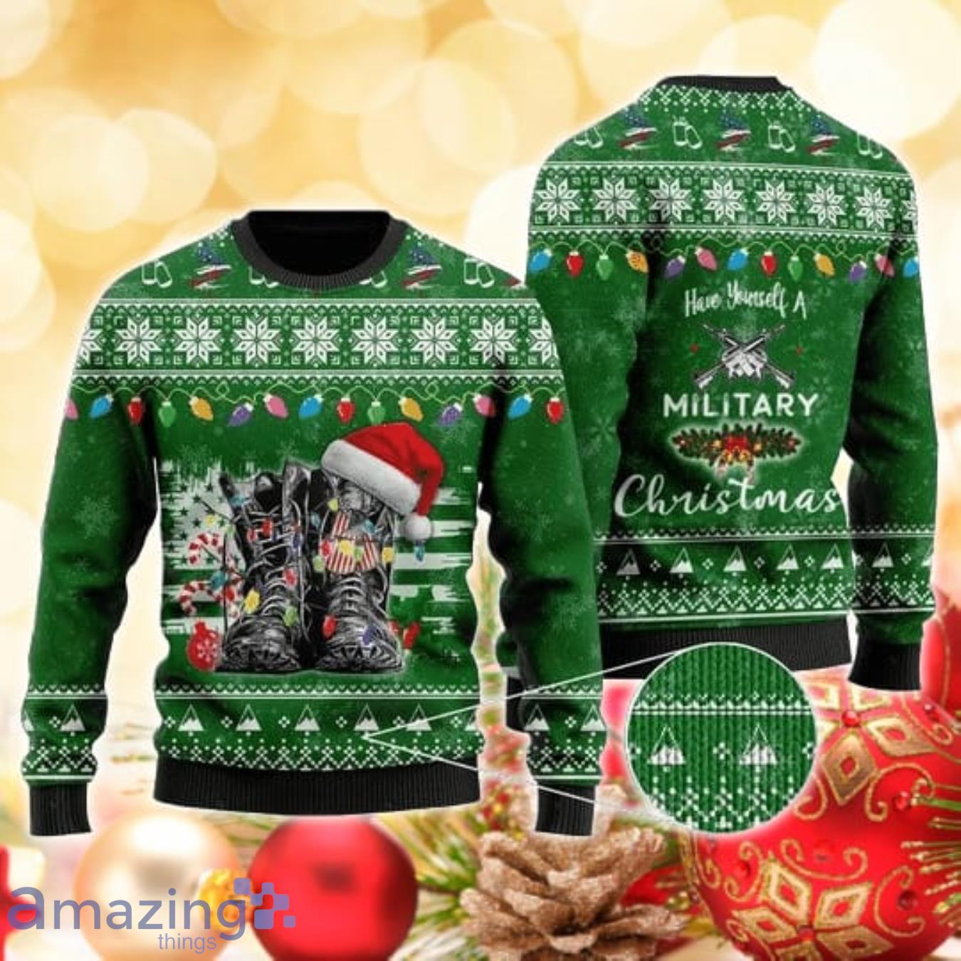 Have Yourself A Military 3D Sweater Ugly Christmas Sweater For Men Women Product Photo 1