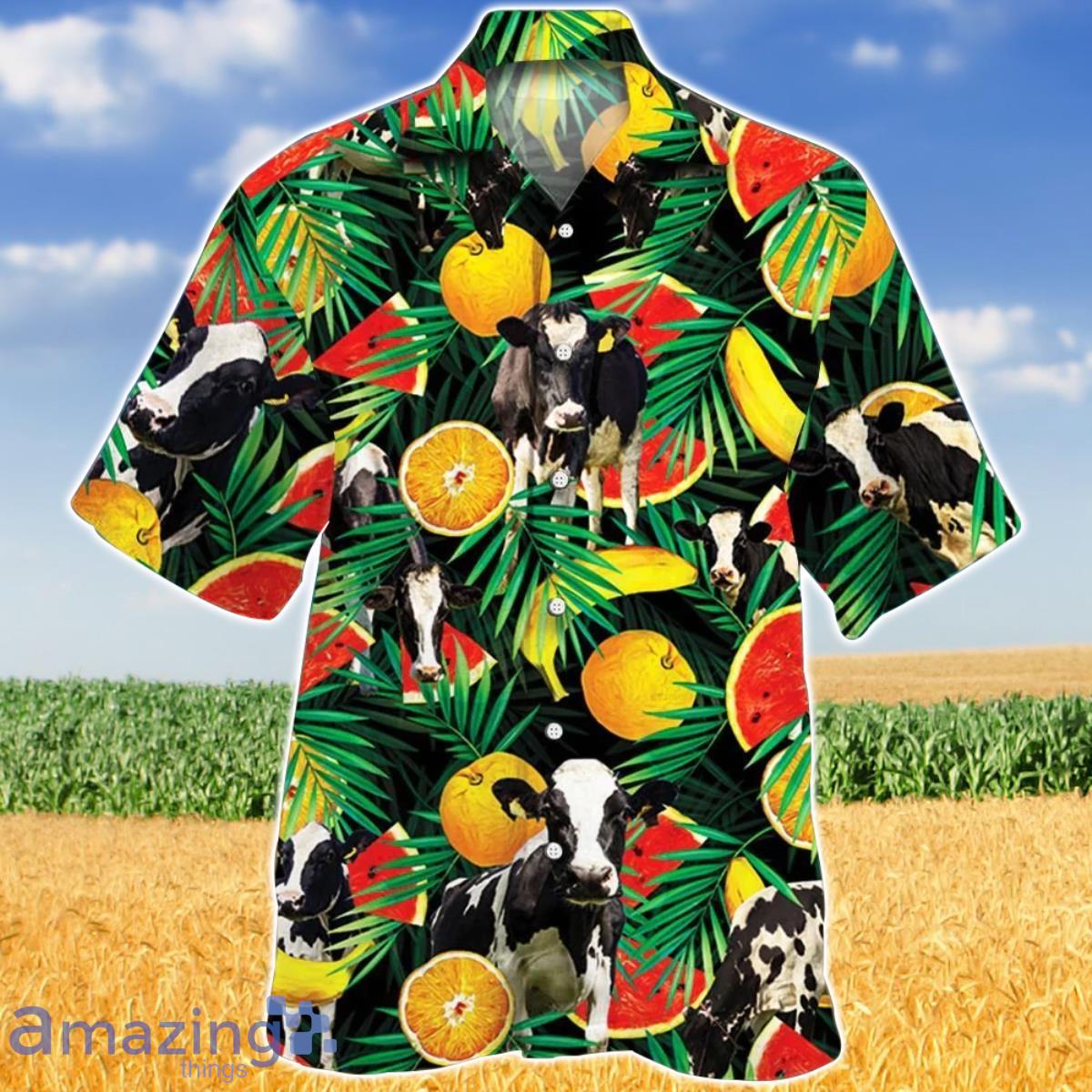 Holstein Friesian Cattle Tropical Fruits Hawaiian Shirt Aloha Shirt For Men Women Product Photo 1