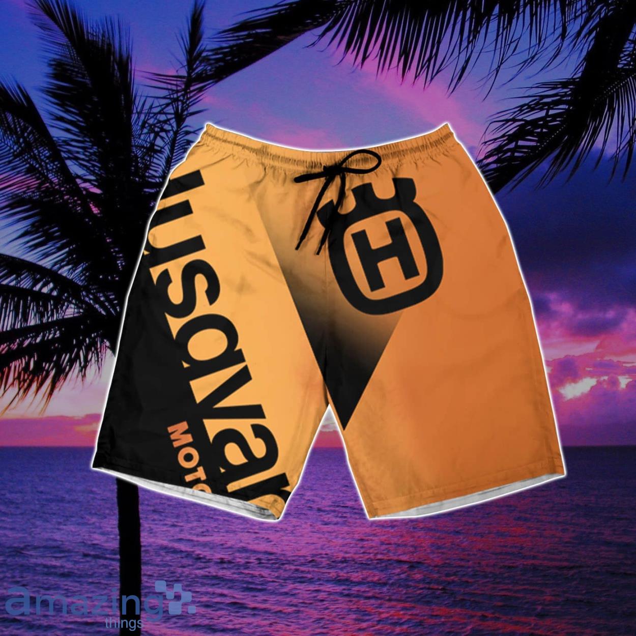 Husqvarna Motorcycle Summer Beach Hawaiian Shirt And Short image Husqvarna Motorcycle Summer Beach Hawaiian Shirt And Short Product Photo 3