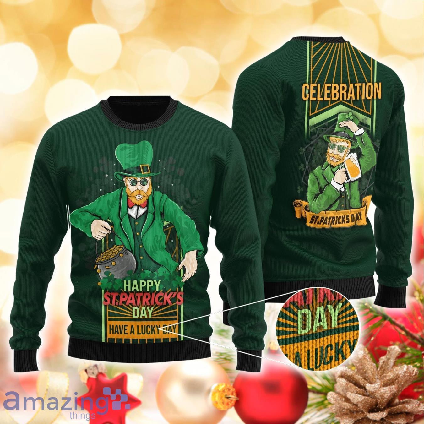 Irish Saint Patrick Day 3D Sweater Ugly Christmas Sweater Gift For Men Women Product Photo 1