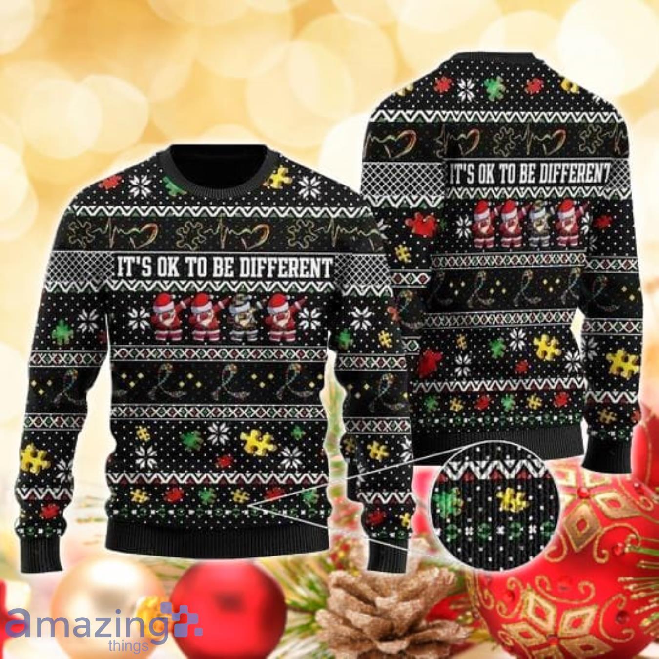 It’s Ok To Be Different Autism 3D Sweater Ugly Christmas Sweater For Men Women Product Photo 1