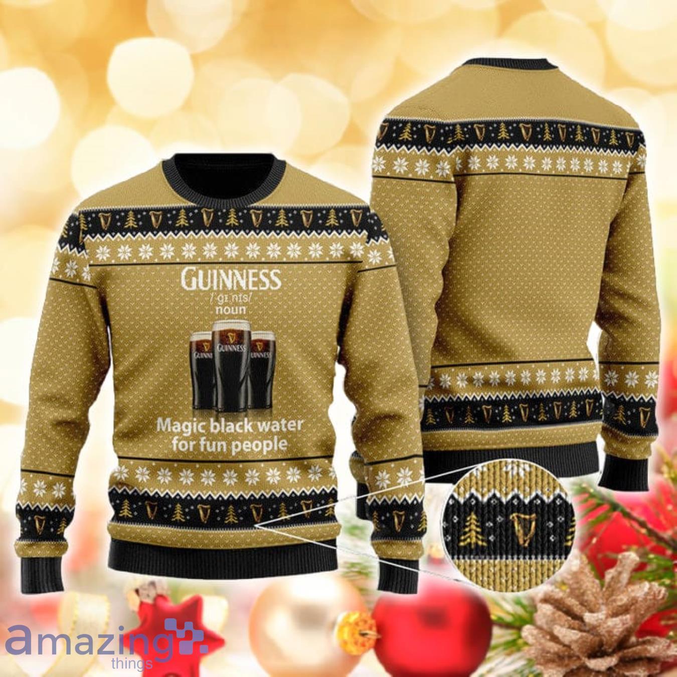 Magic Black Water Guinness 3D Sweater Ugly Christmas Sweater For Men Women Product Photo 1