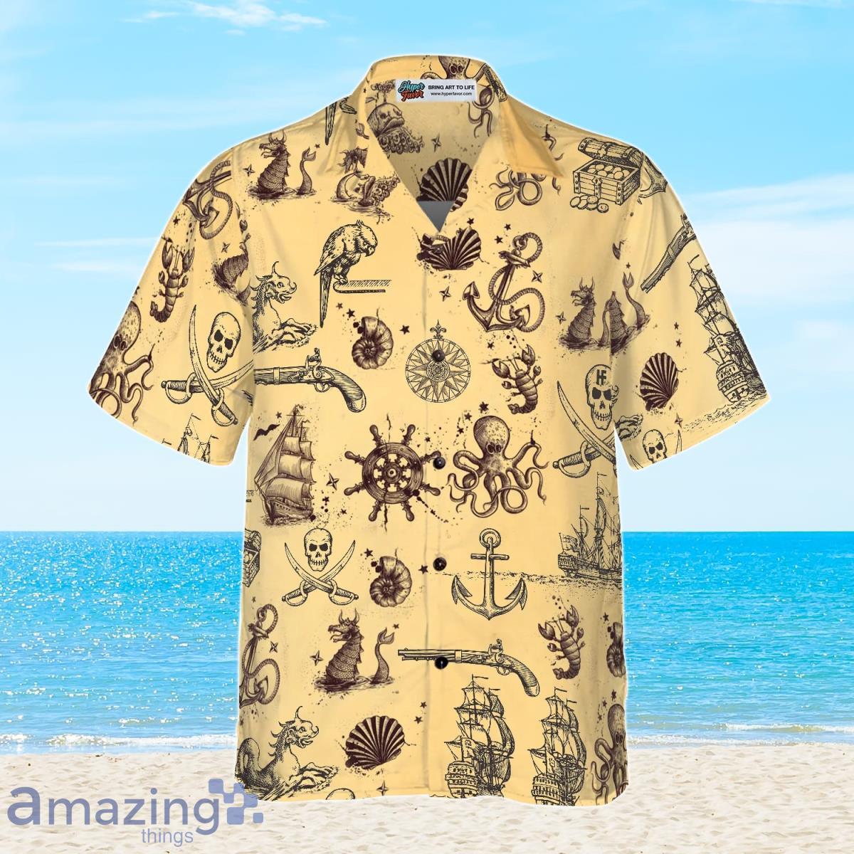 Treasure World Map For Pirate Hawaiian Shirt