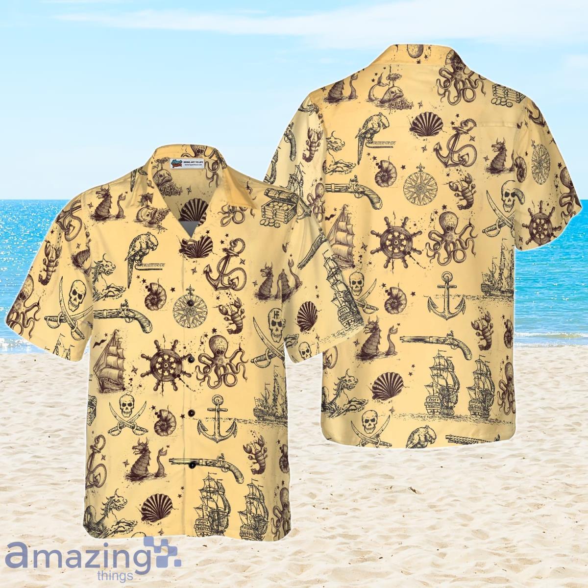 Treasure World Map For Pirate Hawaiian Shirt