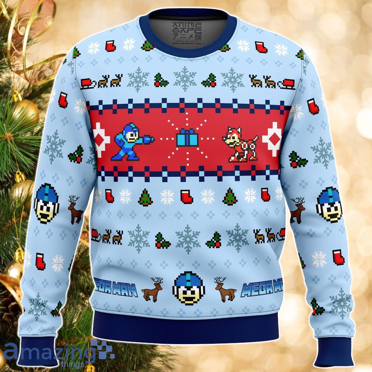 Mega Man Mega Holiday Ugly Christmas Sweater Great Gift For Men Women Product Photo 1 Mega Man Mega Holiday Ugly Christmas Sweater Great Gift For Men Women Product Photo 1