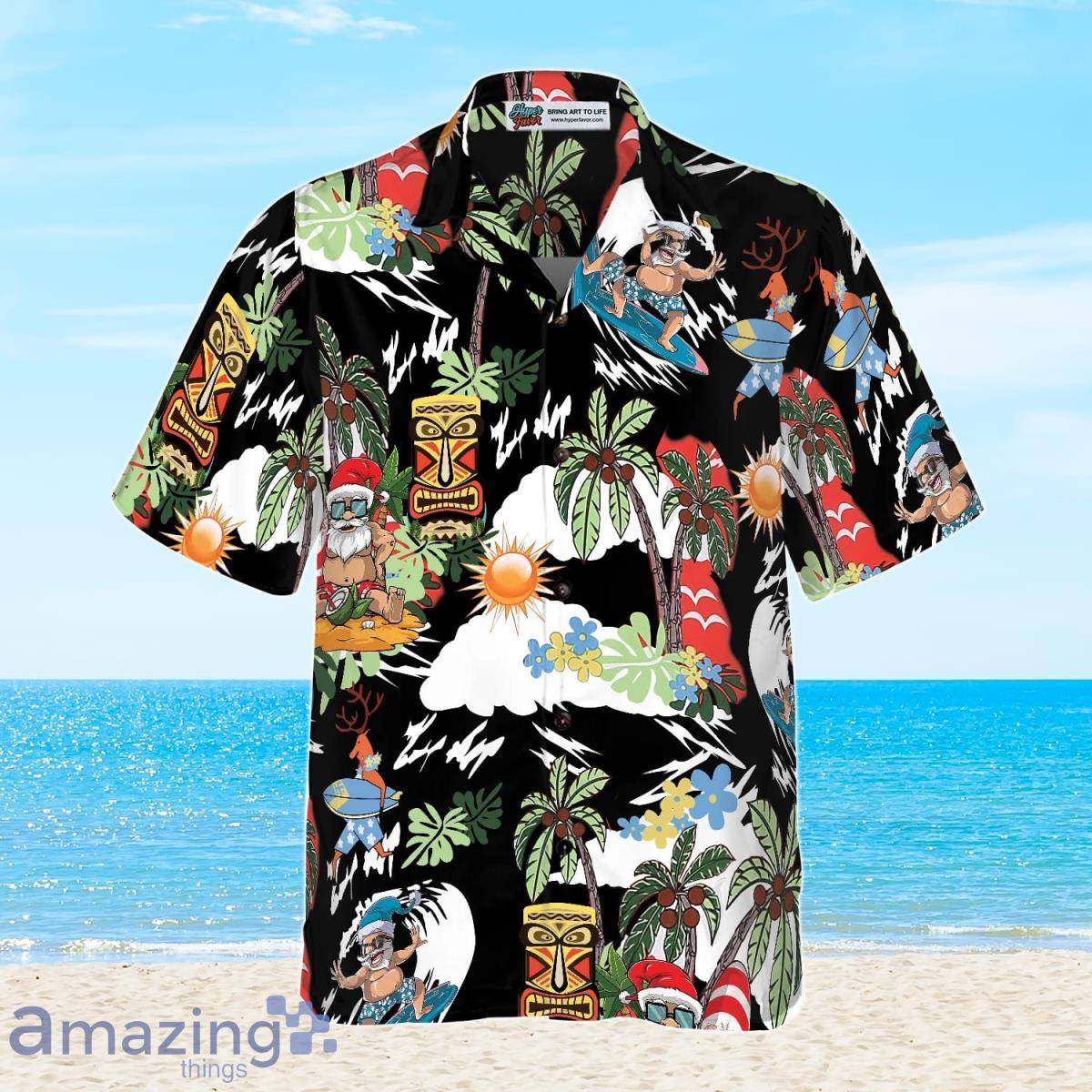 Cute Santa Claus On Beach Plus Size Hawaiian Shirt For Women