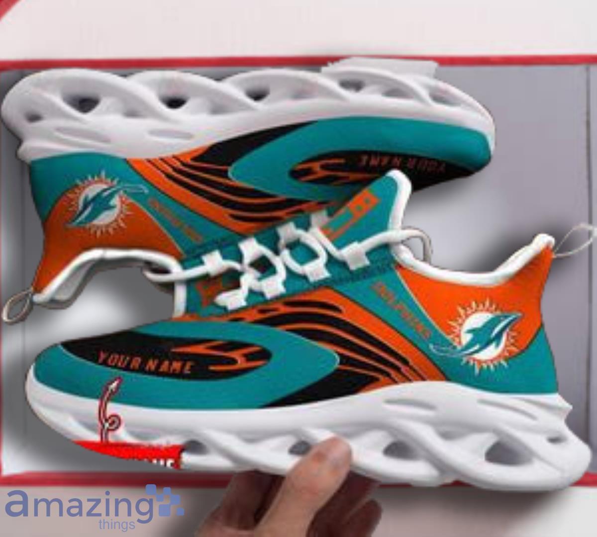 Miami Dolphins NFL Custom Name Max Soul Shoes Great Gift For Men