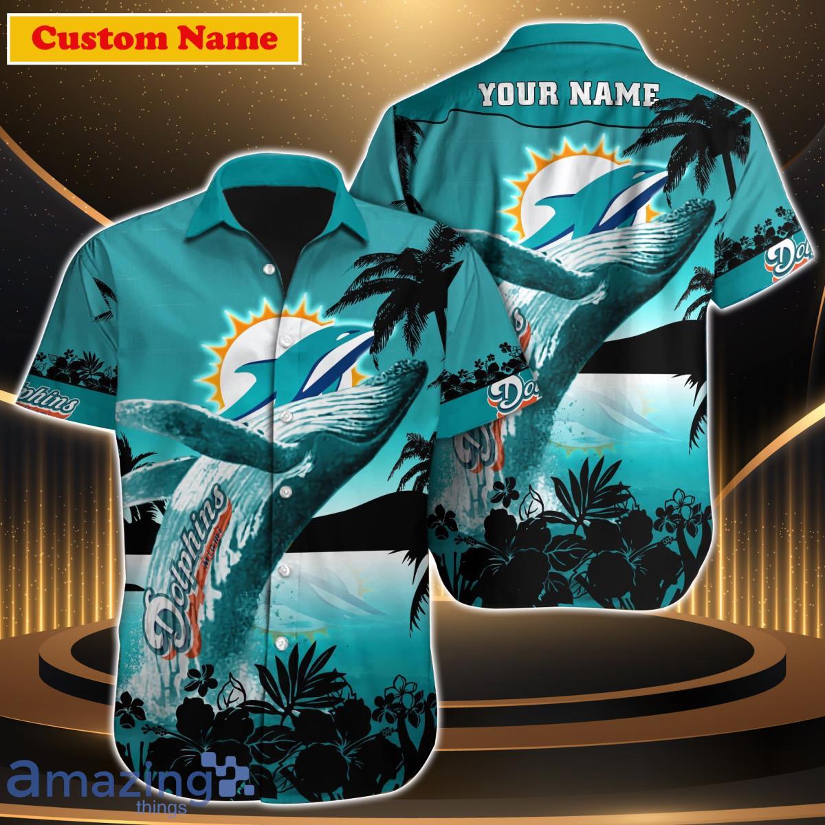 NFL Miami Dolphins Shirt Custom Your Name Number Hawaiian Shirt