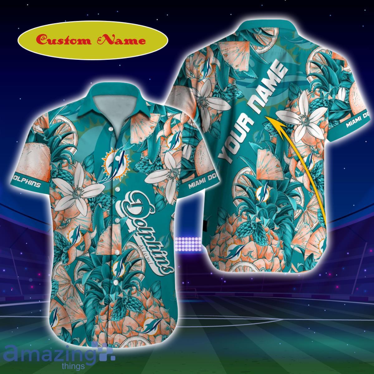 Miami Dolphins NFL Football Custom Name Hawaiian Shirt For Men And