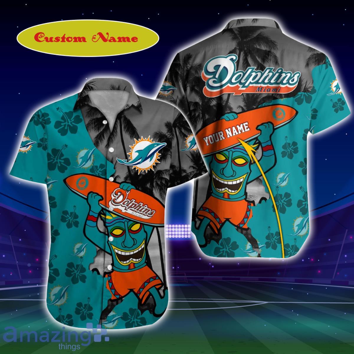 Miami Dolphins NFL Football Custom Name Hawaiian Shirt For Men And Women Great Gift For Fans Product Photo 1