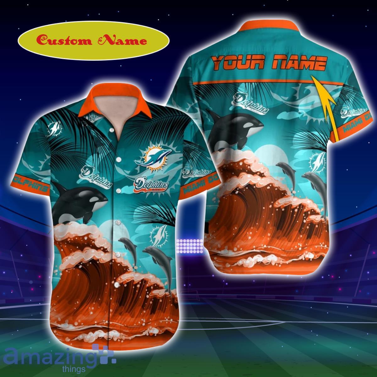 Miami Dolphins NFL Football Custom Name Hawaiian Shirt Special Gift For Fans