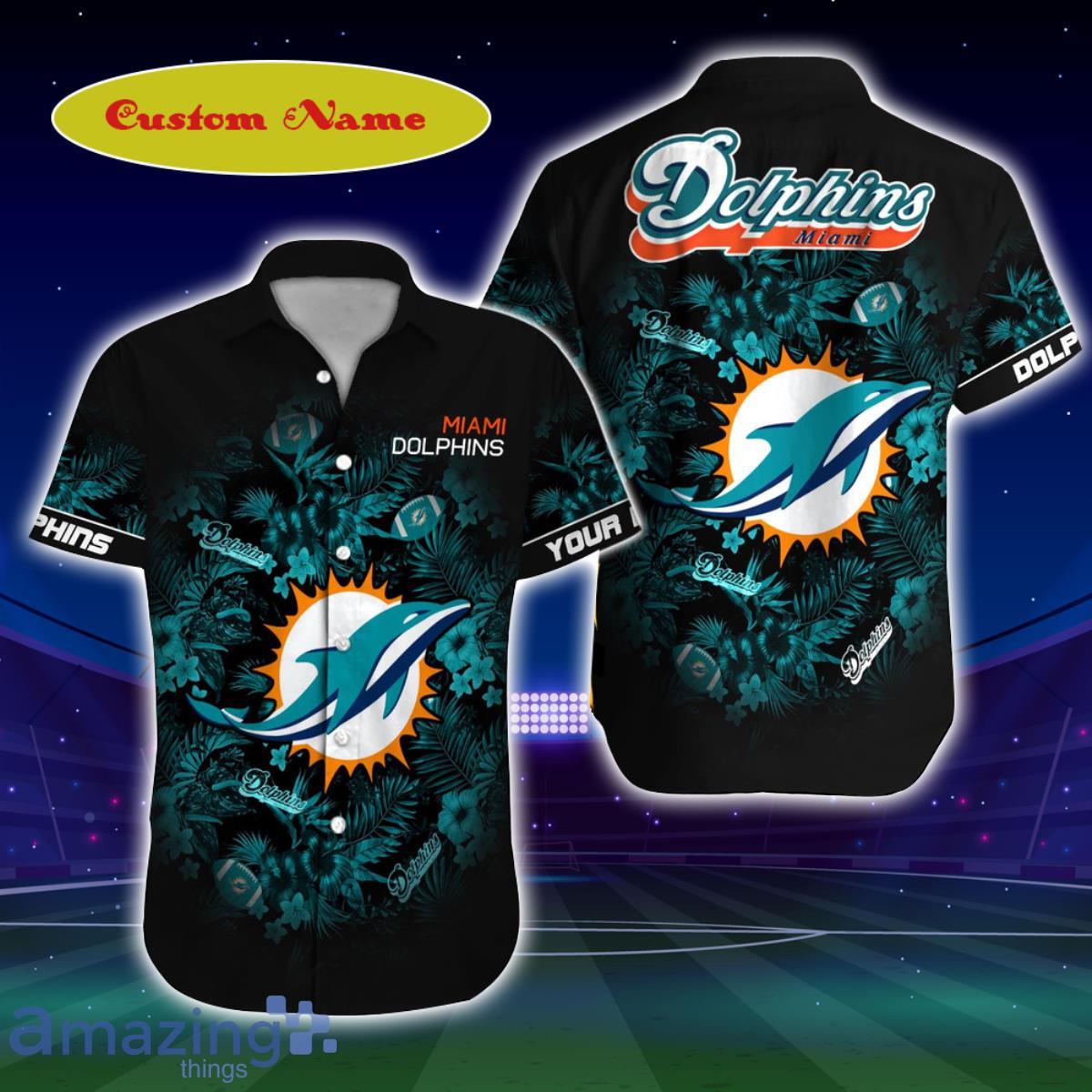 Personalized Name Miami Dolphins Hawaiian Shirt, NFL Football Gift