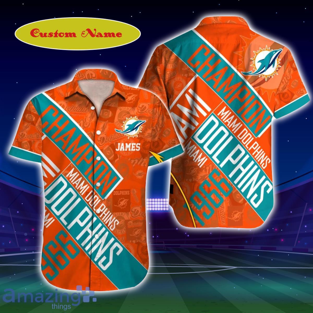 Miami Dolphins NFL Custom Name Hawaiian Shirt For Men And