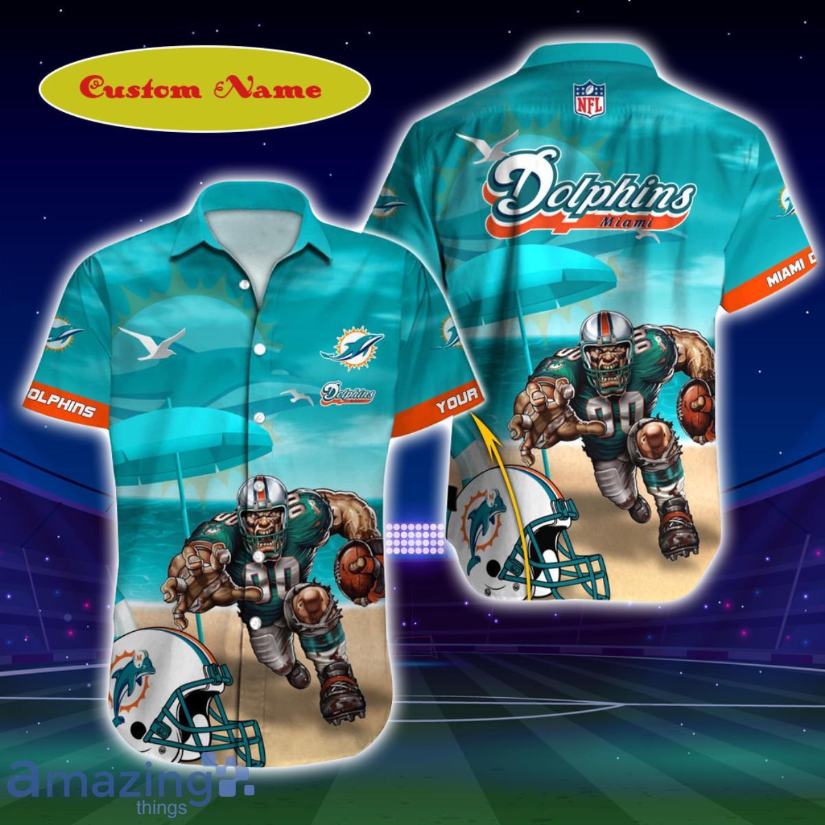 Miami Dolphins NFL Football Custom Name Hawaiian Shirt Great Gift For Men And Women Fans Product Photo 1 Miami Dolphins NFL Football Custom Name Hawaiian Shirt Great Gift For Men And Women Fans Product Photo 1