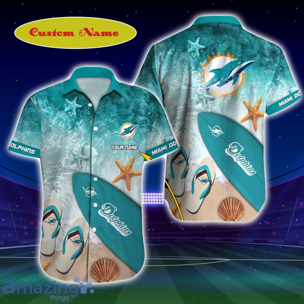 Miami Dolphins NFL Custom Name Hawaiian Shirt Style Gift For Men