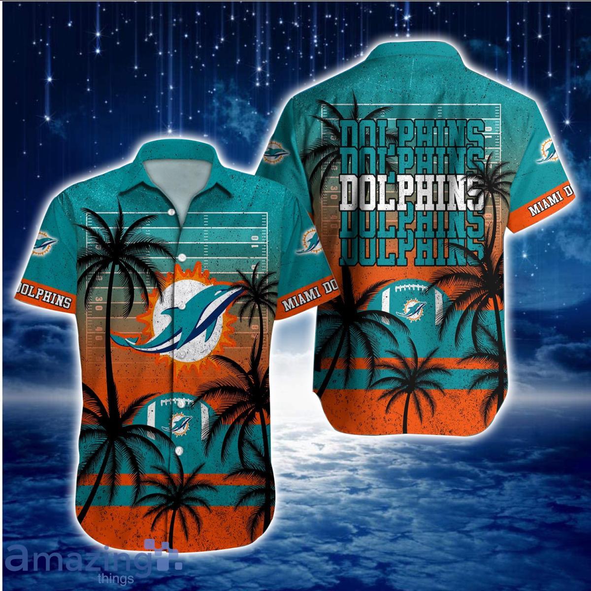 NFL Miami Dolphins Hawaiian Shirt,Aloha Shirt,Flower Blue