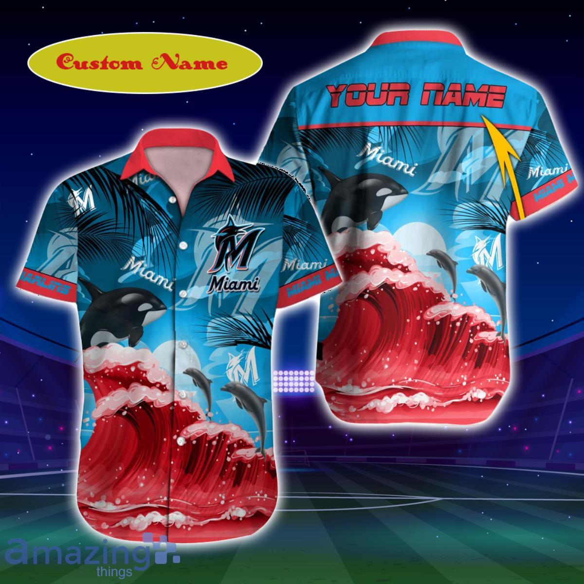 MLB Miami Marlins Adults Button - Down Jersey 