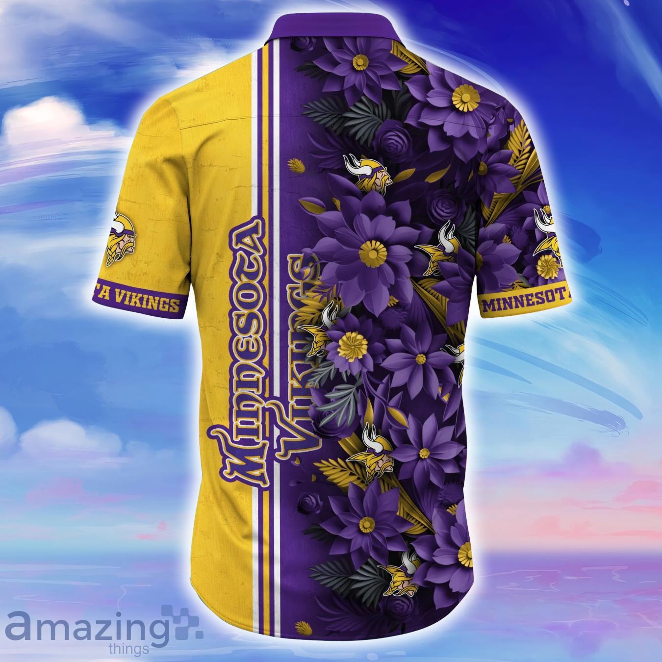 Minnesota Vikings NFL Flower All Over Printed Unisex Hawaiian