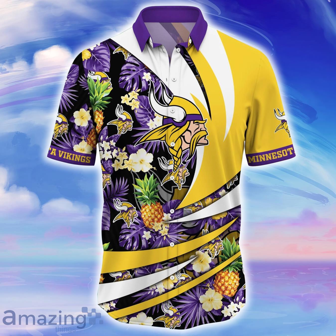 NEW FASHION 2023 Minnesota Vikings Hawaiian Shirts flower gift for