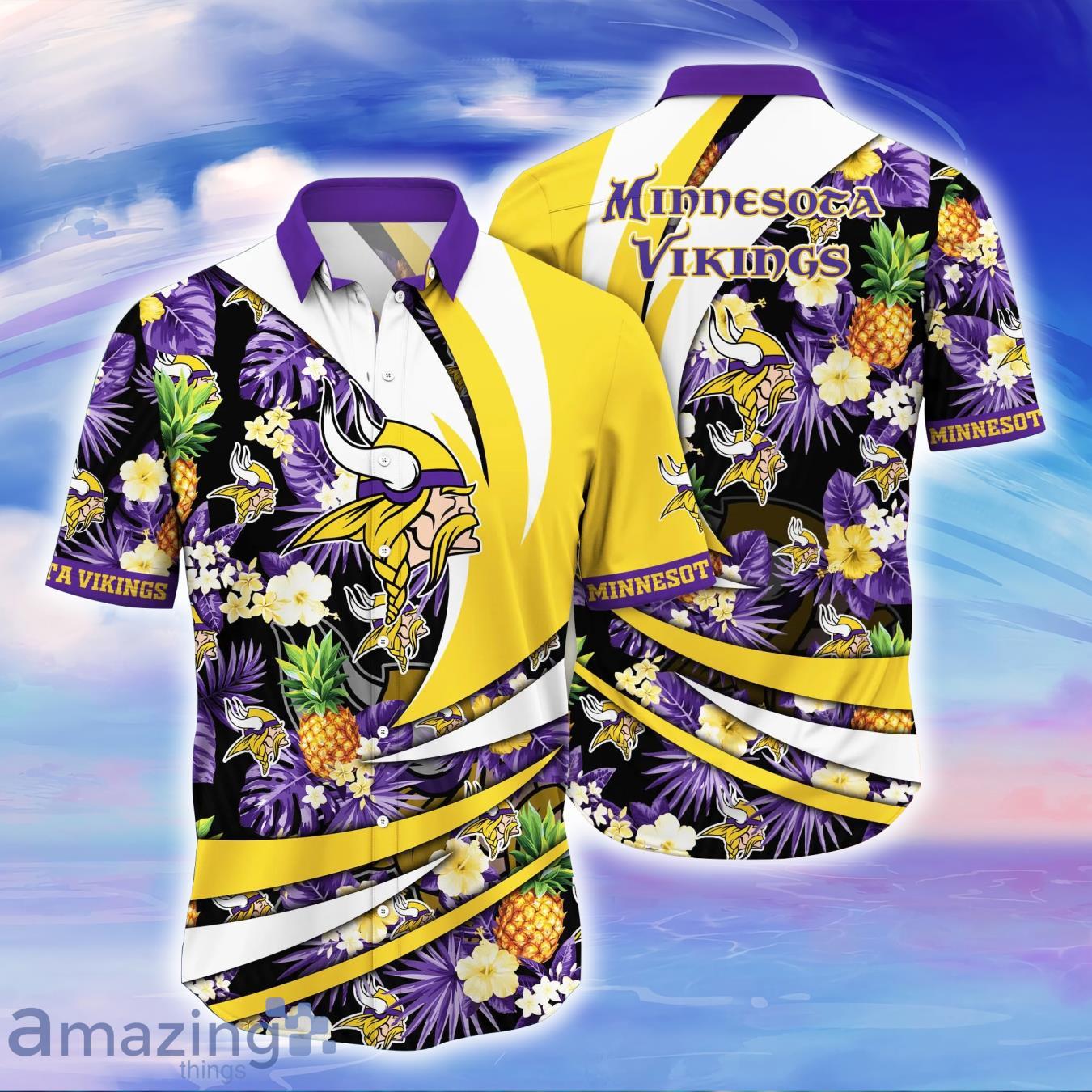 NEW FASHION 2023 Minnesota Vikings Hawaiian Shirts flower gift for