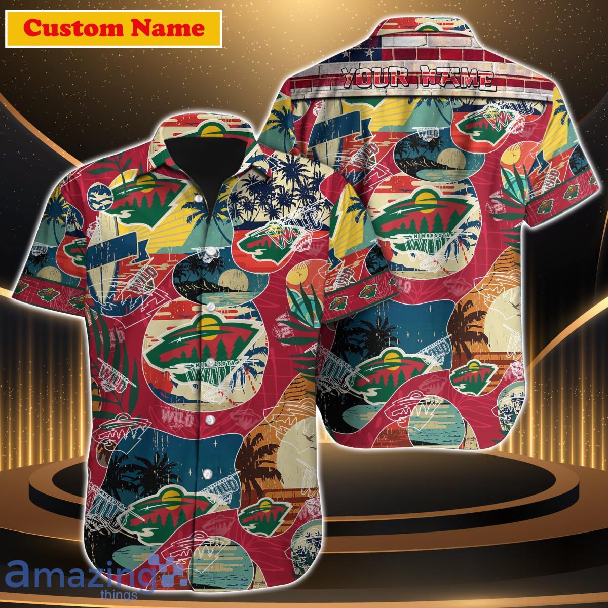 Minnesota Wild NHL Custom Name Hawaiian Shirt For Men Women Special Gift For Fan Product Photo 1 Minnesota Wild NHL Custom Name Hawaiian Shirt For Men Women Special Gift For Fan Product Photo 1