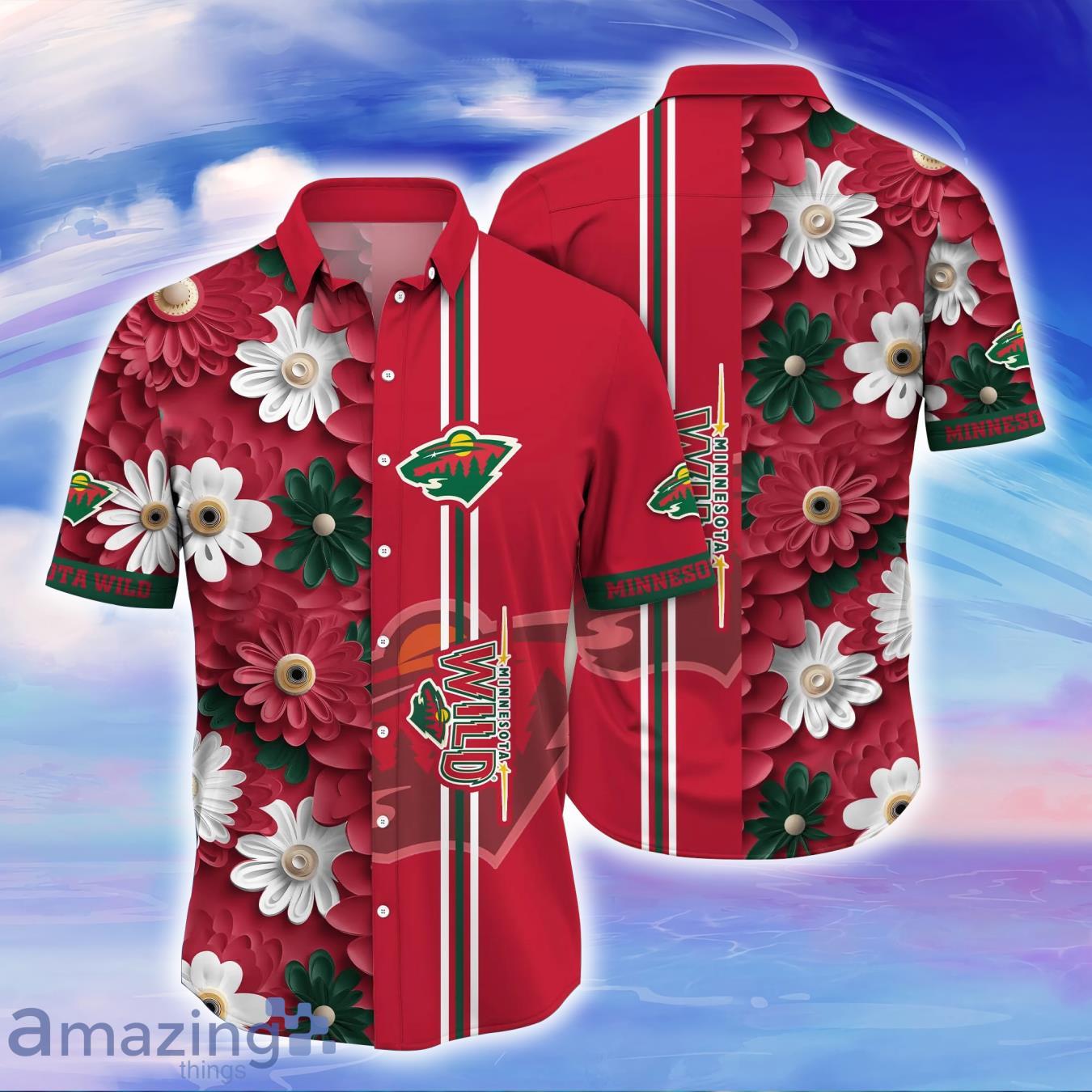 Minnesota Wild NHL Flower Hawaiian Shirt For Men Women Gift For Fans Product Photo 1