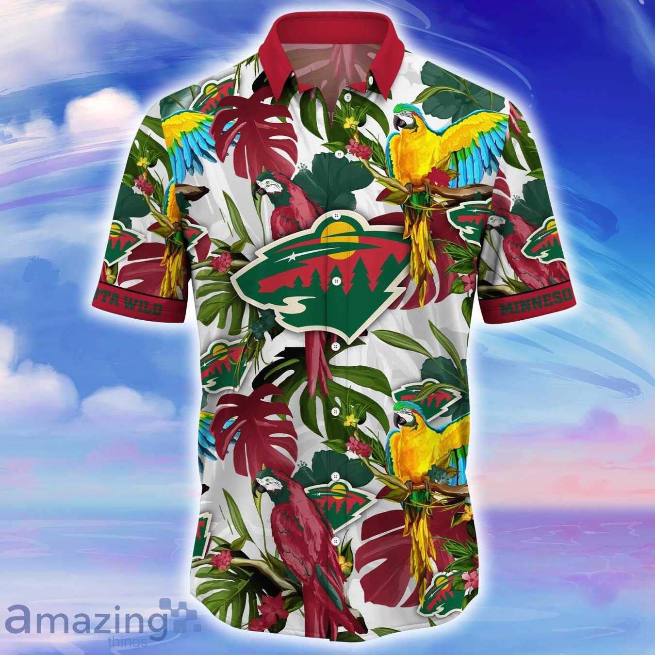 Minnesota Wild NHL Flower Hawaiian Shirt Great Gift For Fans image Minnesota Wild NHL Flower Hawaiian Shirt Great Gift For Fans Product Photo 2