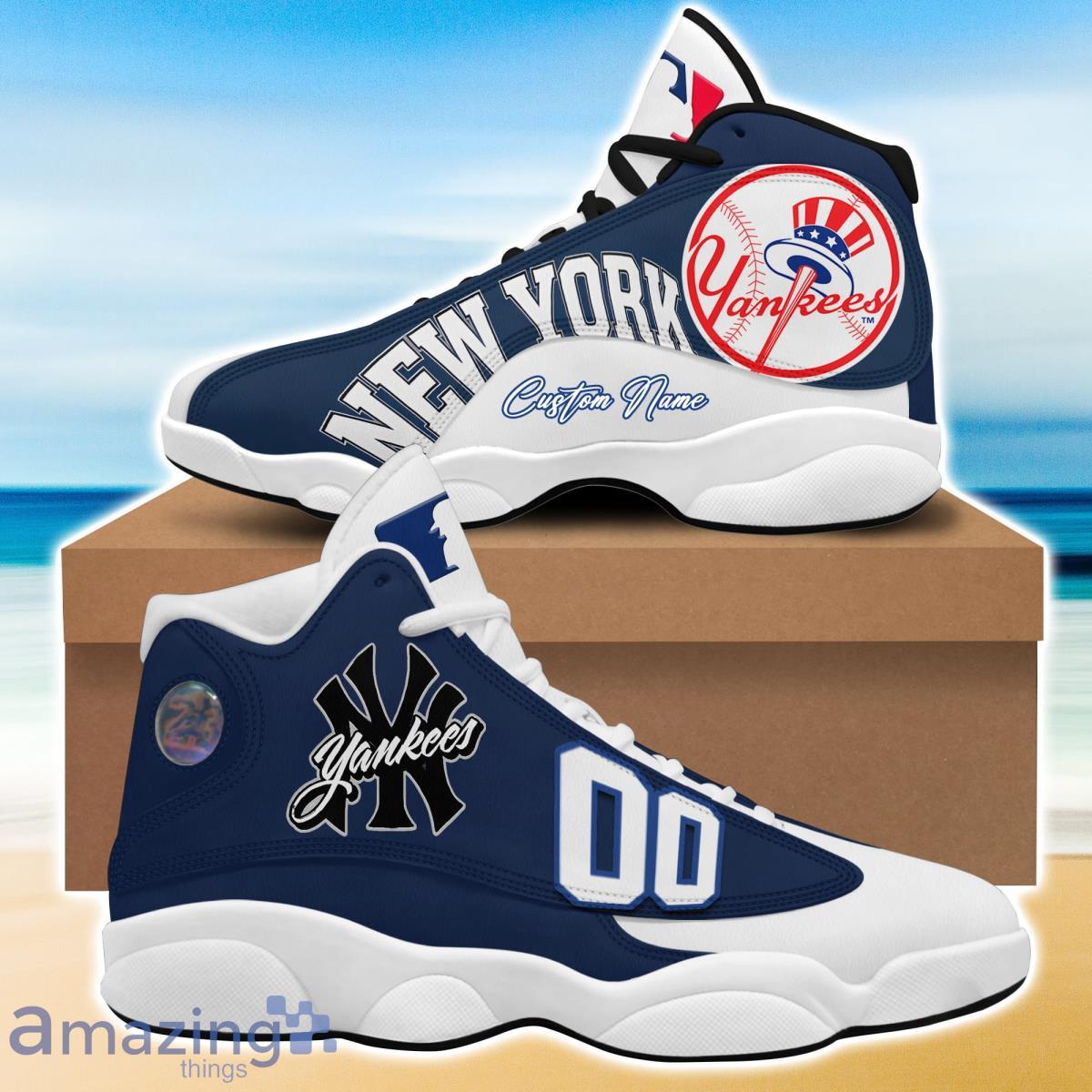 New York Yankees Air Jordan 13 Sneakers, MLB Yankees Shoes - Reallgraphics