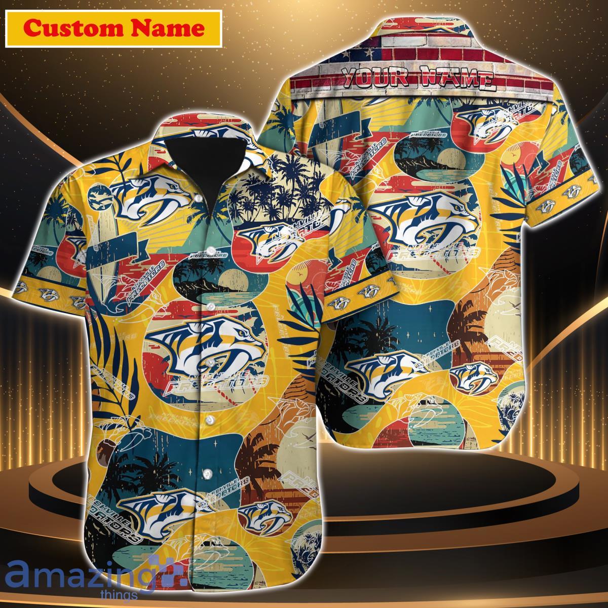 Nashville Predators NHL Fans Camouflage Vintage Custom Name And Number  Hawaiian Shirt