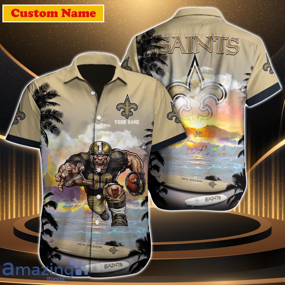 New Orleans Saints Hawaiian Shirt Nfl Football Print Custom Name