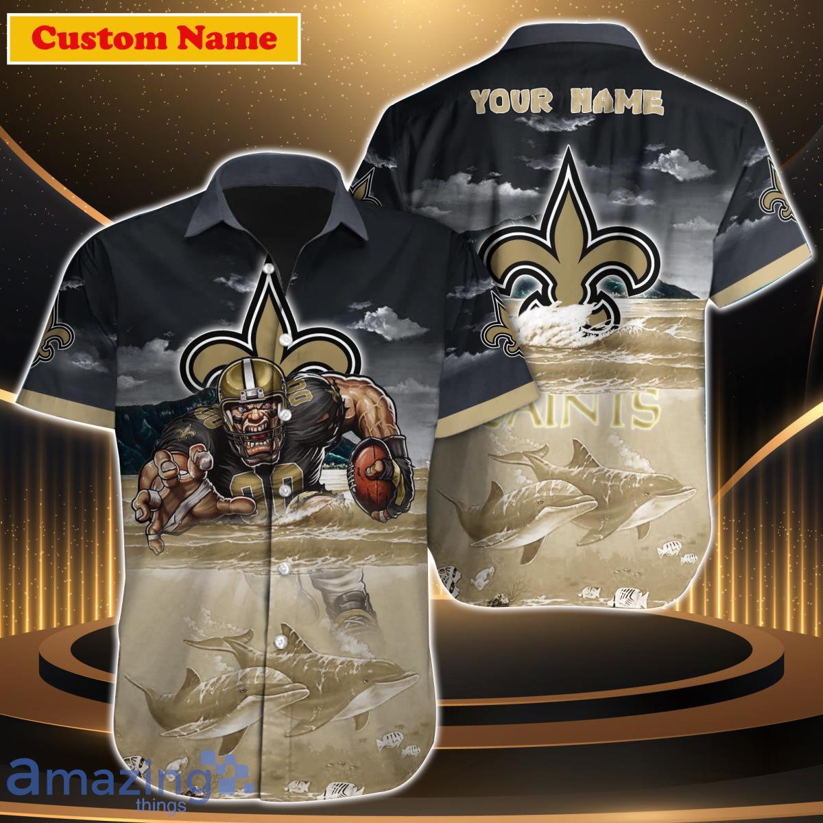 New Orleans Saints NFL Custom Name Hawaiian Shirt Style Gift For