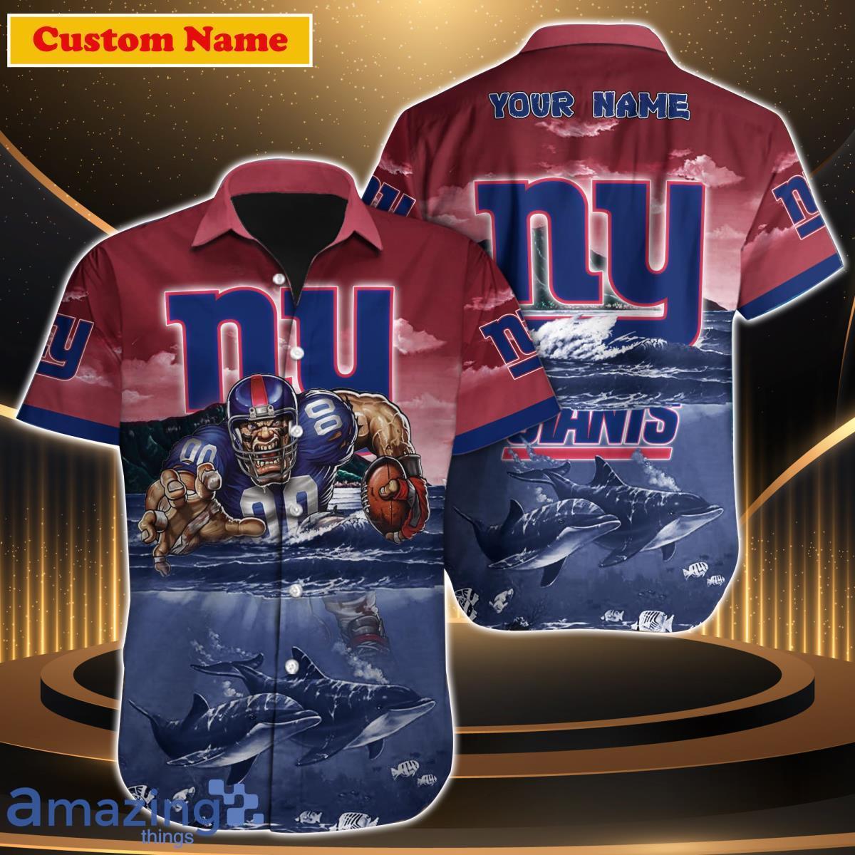 Funny New York Giants Nfl Hawaiian Shirt Custom NY Giants Hawaiian