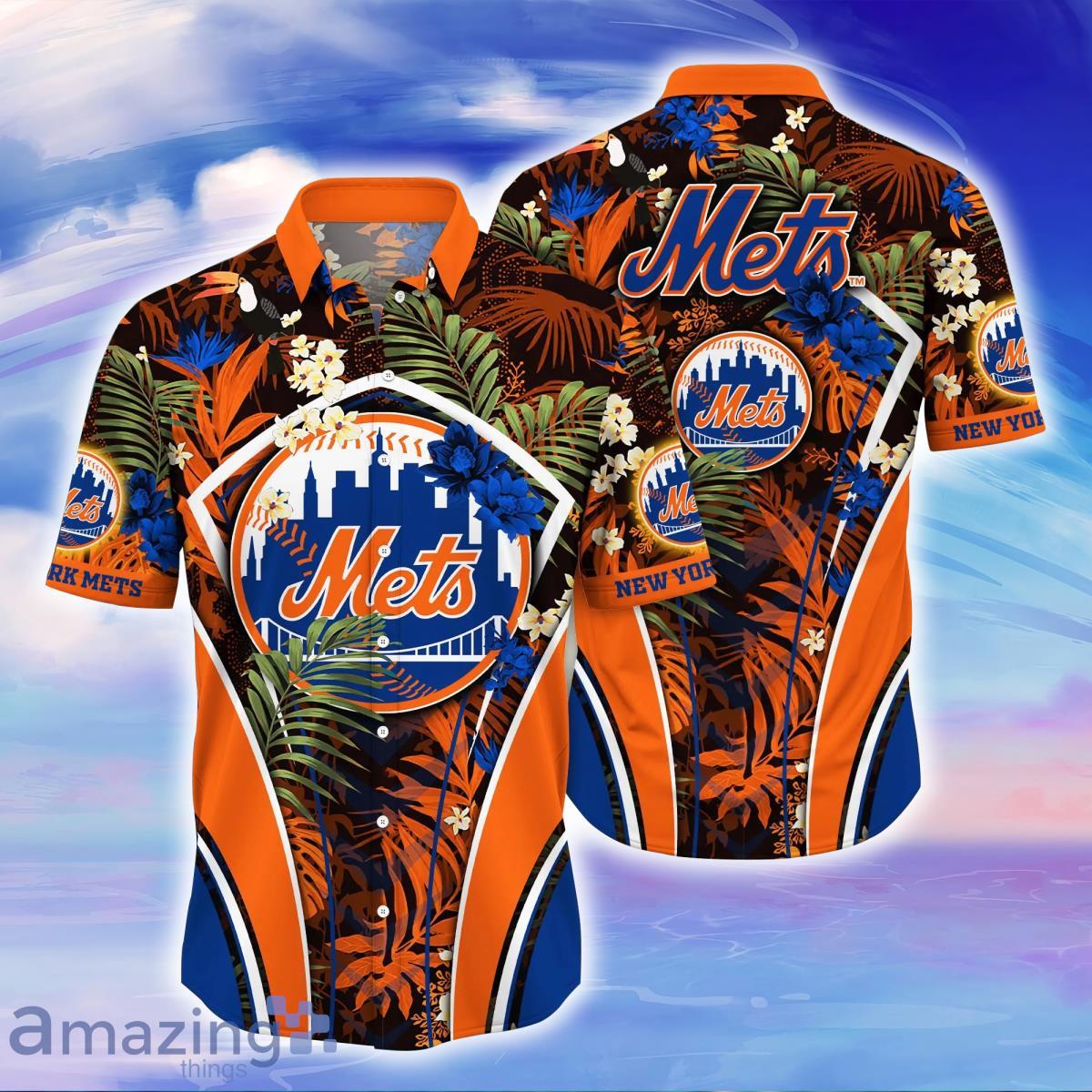 New York Mets Mlb Flower Pattern Summer Hawaiian Shirt