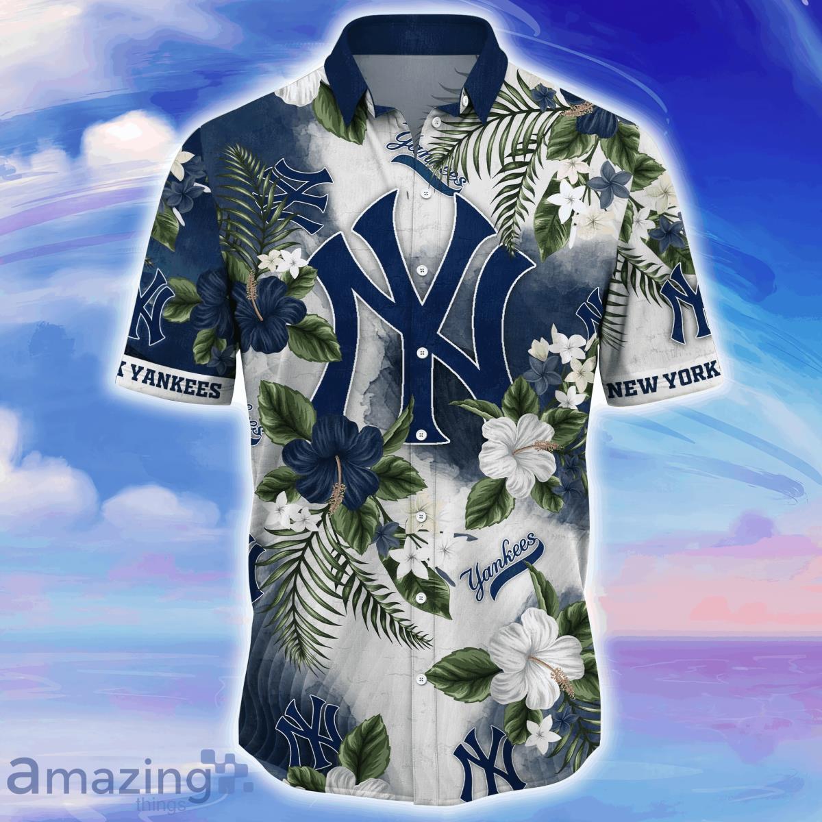 New York Yankees MLB Mens Floral Button Up Shirt