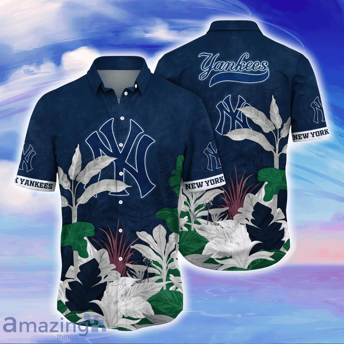 New York Yankees MLB Mens Floral Button Up Shirt