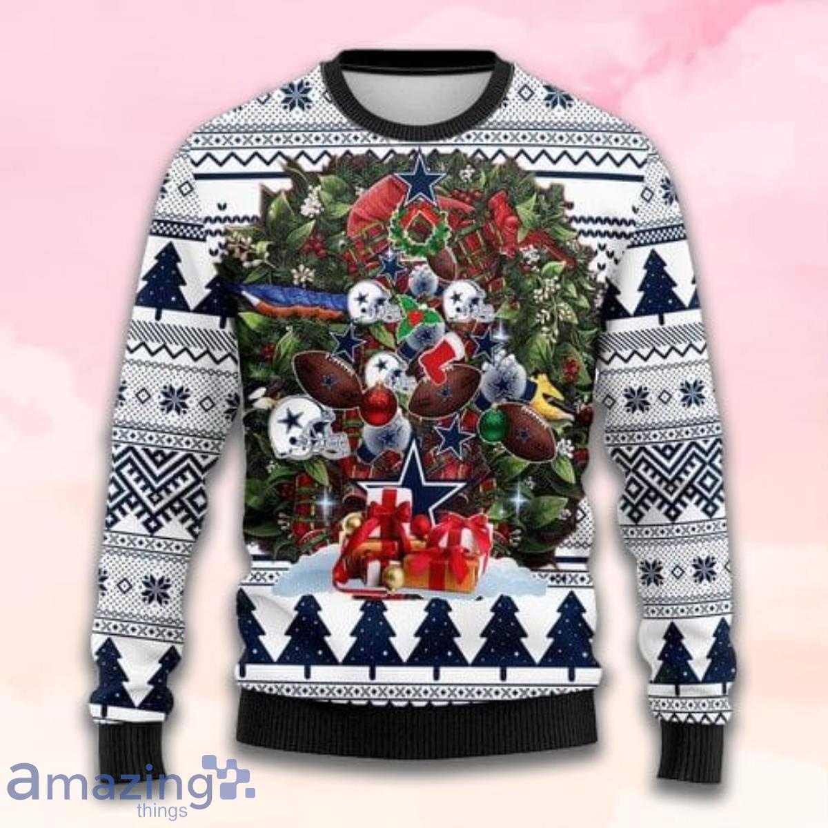 NFL Dallas Cowboys Christmas 3D Snowboard Ugly Sweater For Winter