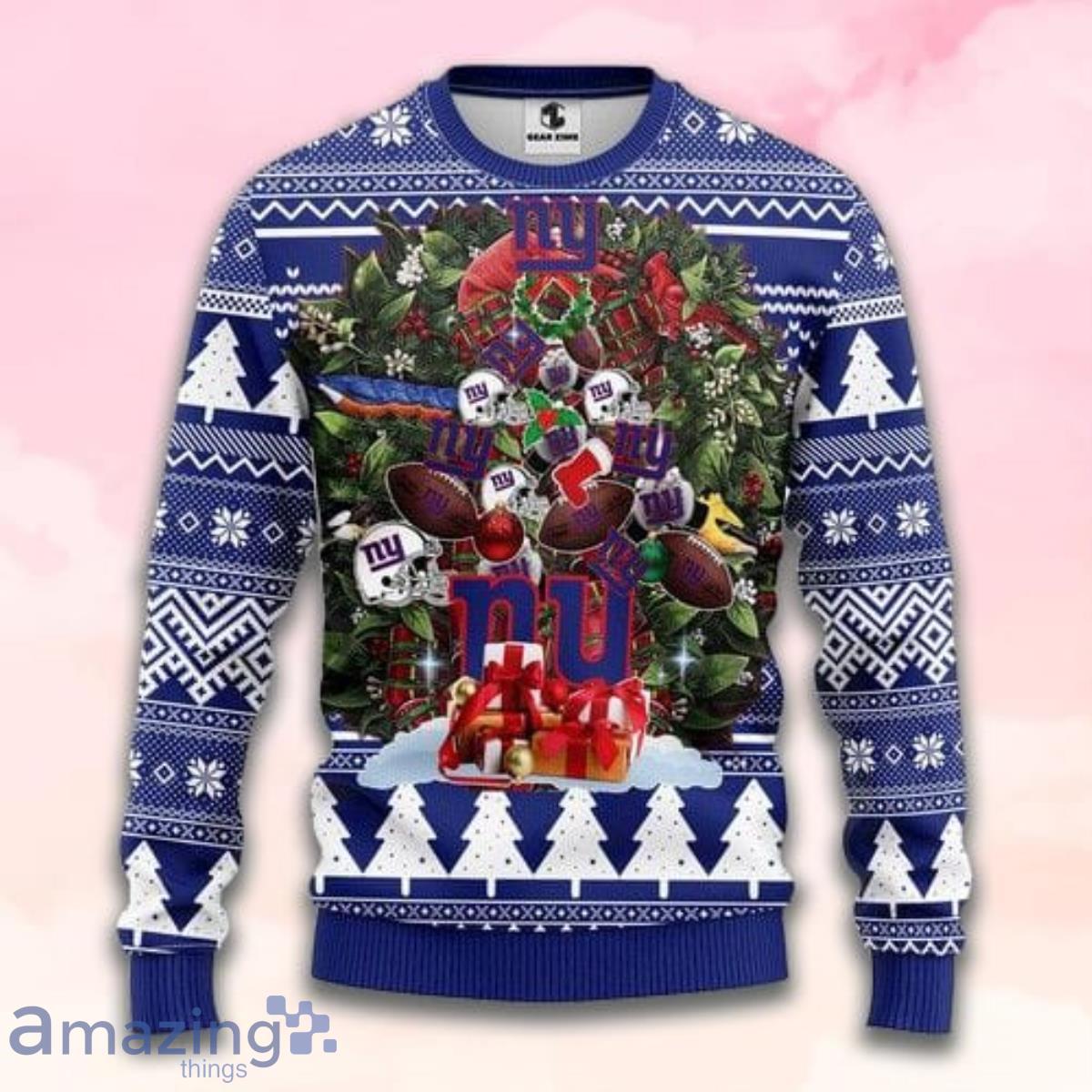 Nfl New York Giants Tree Christmas Ugly Sweater