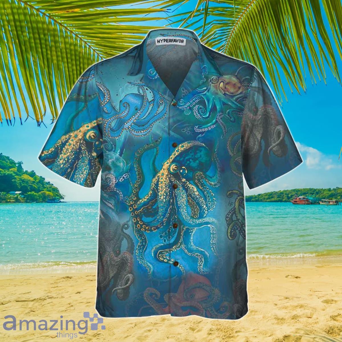 Octopus Under The Ocean Hawaiian Shirt Short Sleeve Shirt Best Gift For Men And Women image Octopus Under The Ocean Hawaiian Shirt Short Sleeve Shirt Best Gift For Men And Women Product Photo 3