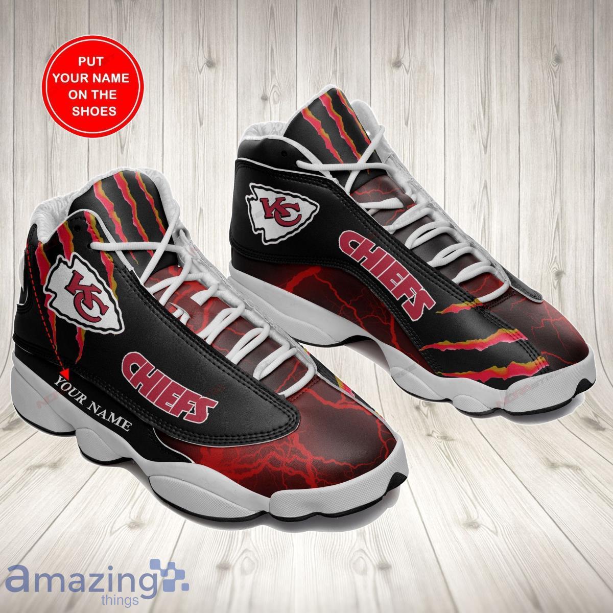 Personalized Chiefs Football Team Air Jordan 13 Sneaker Custom Name Shoes Best Gift For Fans Product Photo 1