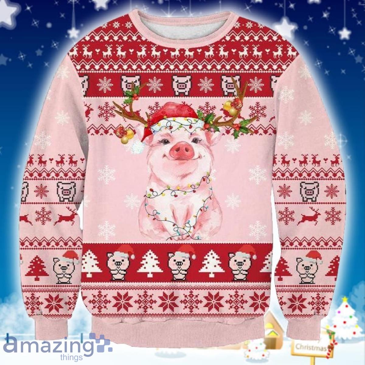 Pig 3D Sweater Ugly Christmas Sweater For Men Women Product Photo 1