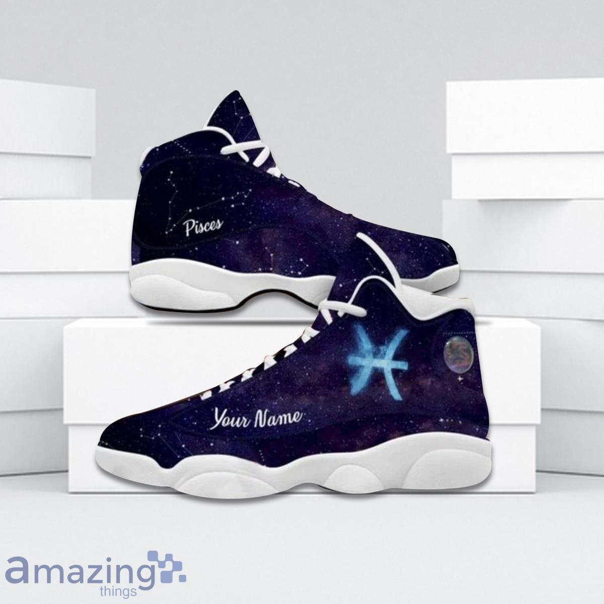 Pisces Zodiac Air Jordan 13 Custom Name Sneakers Best Gift For Men And Women Product Photo 1