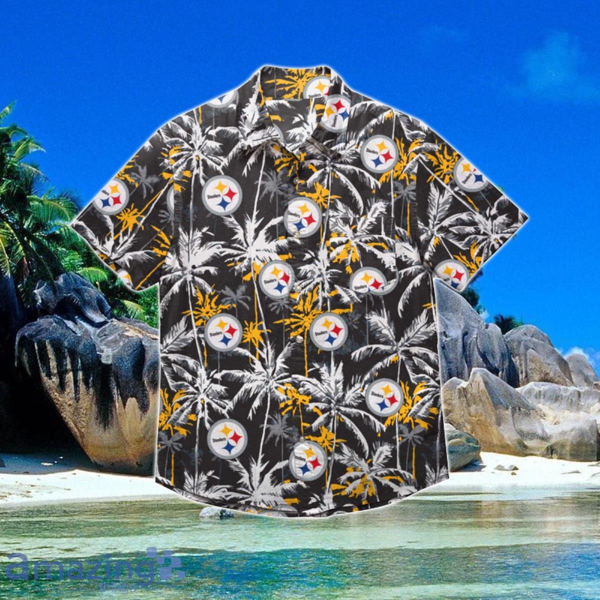 Pittsburgh Steelers NFL Black Floral Hawaiian Shirt Best Gift For Fans Product Photo 1