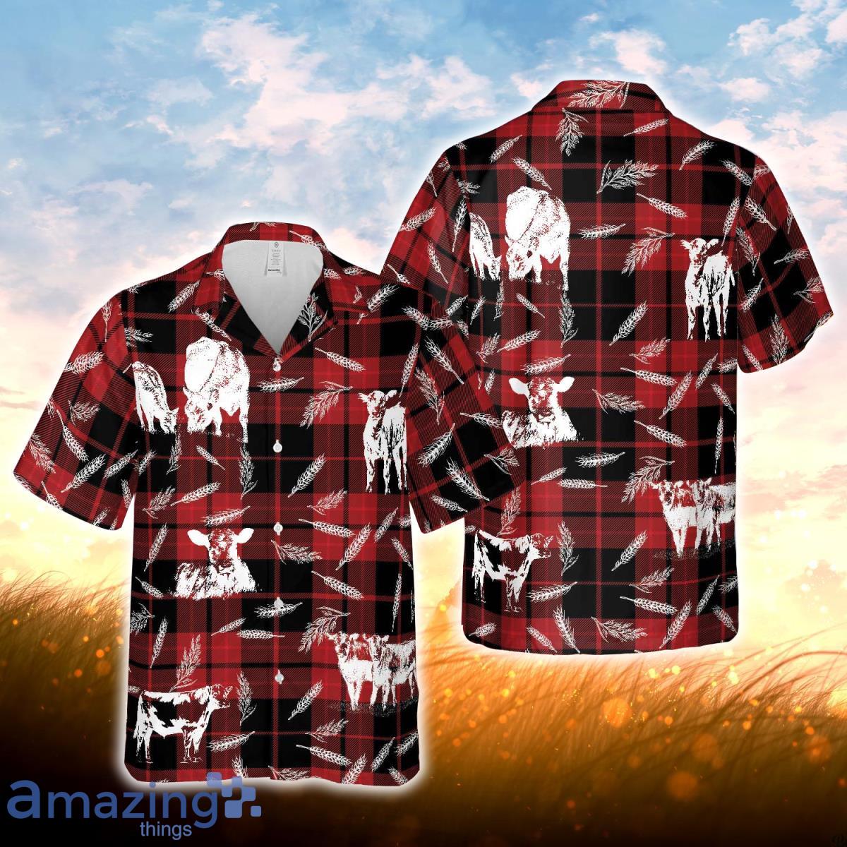 Plaid Pattern Black Angus All Over Printed 3D Hawaiian Shirt For Men Women Product Photo 1