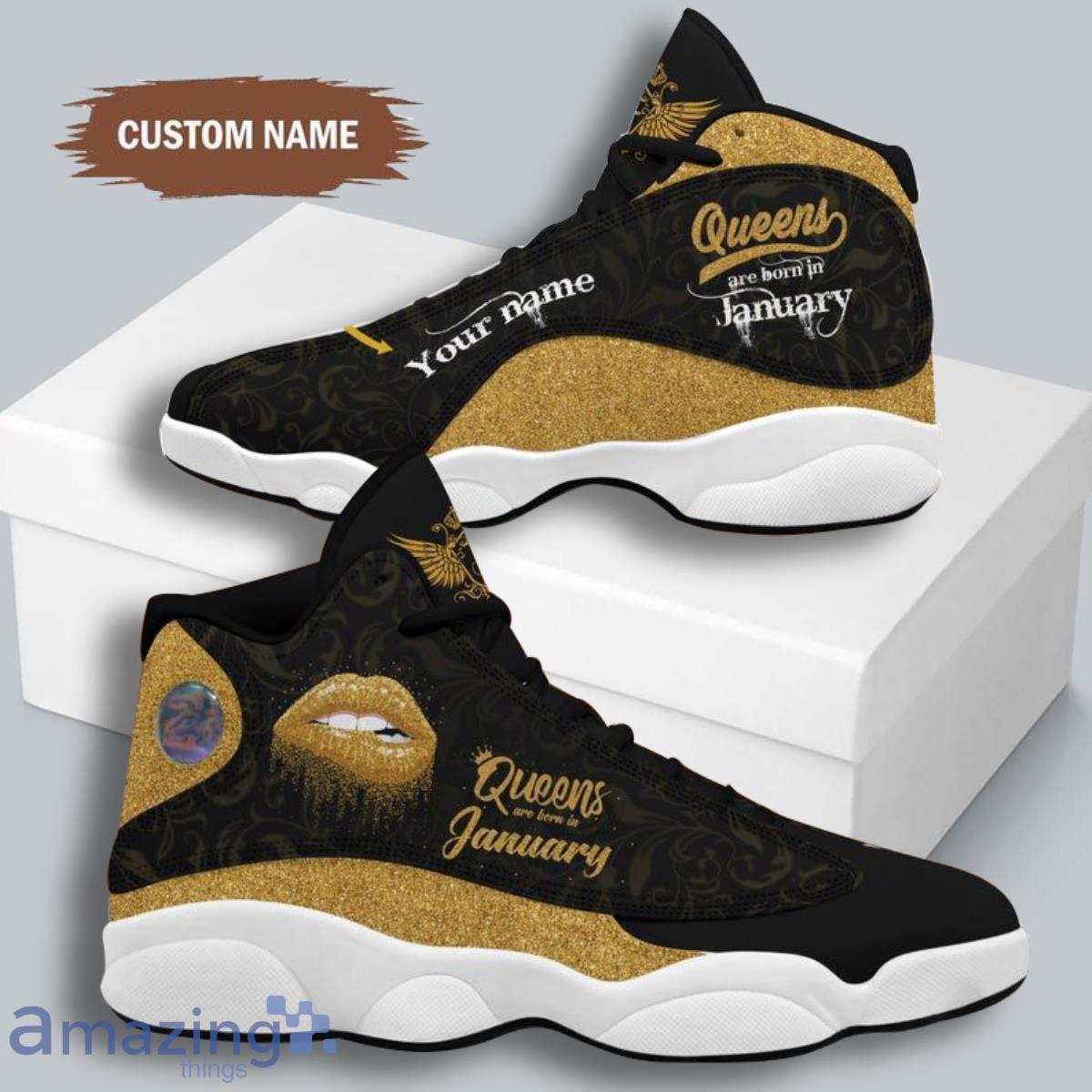 May King And Queen Air Jordan 13 Custom Name Sneakers Best Gift For Men And  Women