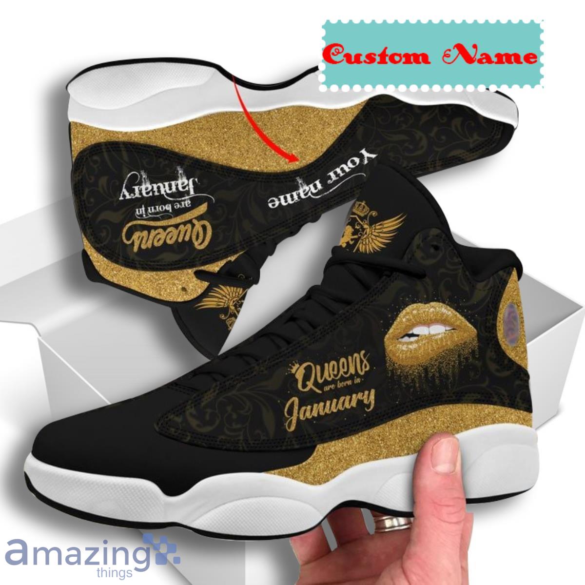 May King And Queen Air Jordan 13 Custom Name Sneakers Best Gift For Men And  Women