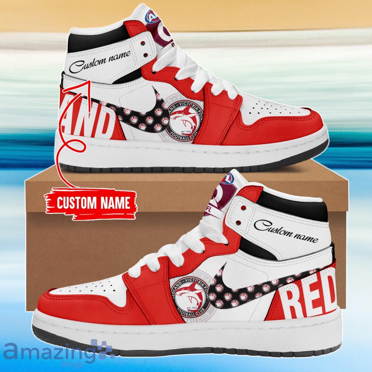Redland Football Club QAFL Air Jordan Hightop Sneaker Custom Name Product Photo 1