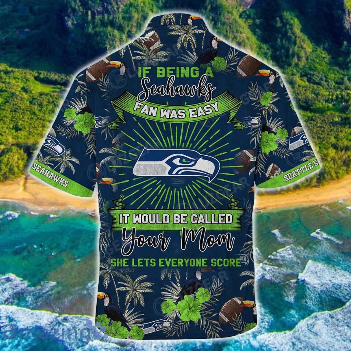 Seattle Seahawks NFL Hawaiian Shirt Beach Shirt This For Summer Mom Lets Everyone Score image Seattle Seahawks NFL Hawaiian Shirt Beach Shirt This For Summer Mom Lets Everyone Score Product Photo 3