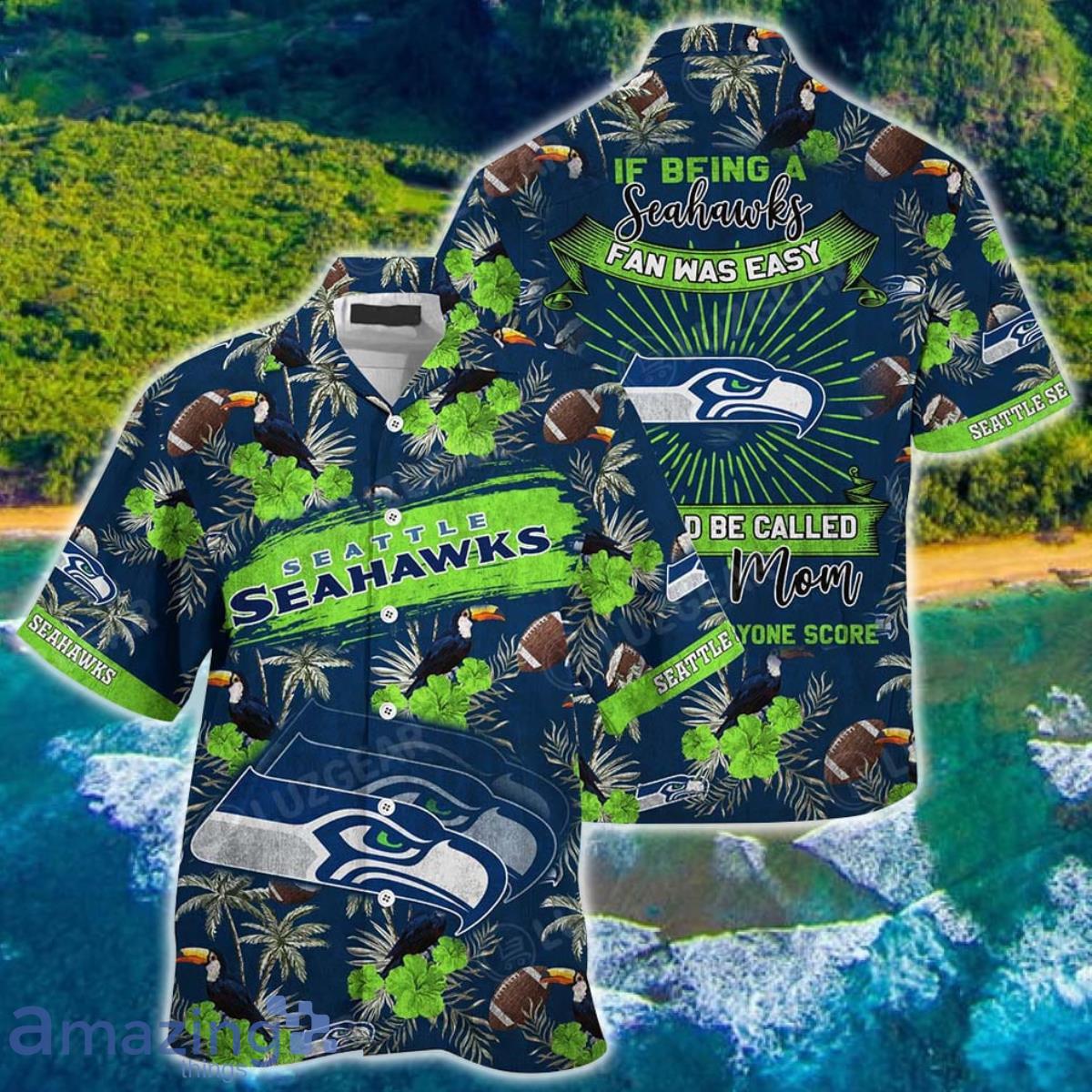 Seattle Seahawks NFL Hawaiian Shirt Beach Shirt This For Summer Mom Lets Everyone Score Product Photo 1 Seattle Seahawks NFL Hawaiian Shirt Beach Shirt This For Summer Mom Lets Everyone Score Product Photo 1