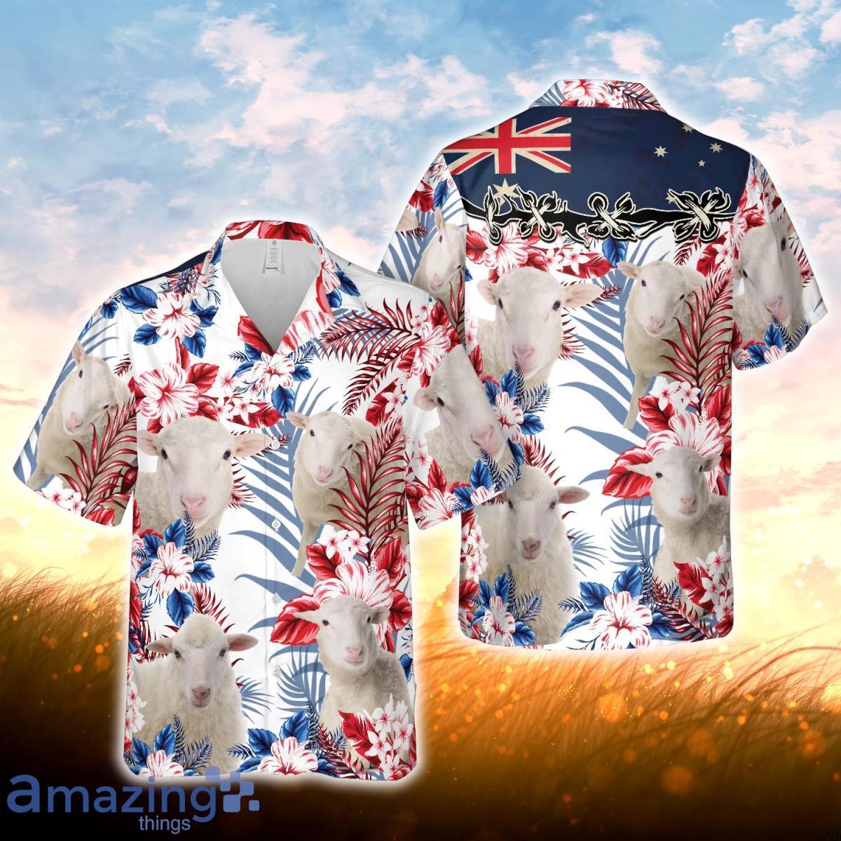 Sheep Lovers Australia Flag Hawaiian Flowers Hawaiian Shirt For Men Women Product Photo 1